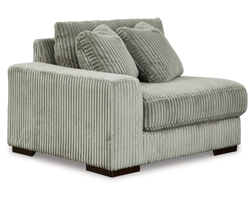 Signature Design by Ashley Lindyn Casual Contemporary 3-Piece Sectional Sofa with Reversible Cushions, Corded Fabric, Feather Cushion, Gray