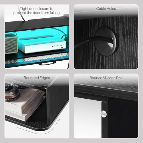 Floating TV Stand with LED Light Power Outlet for TVs up to 65”, view 8