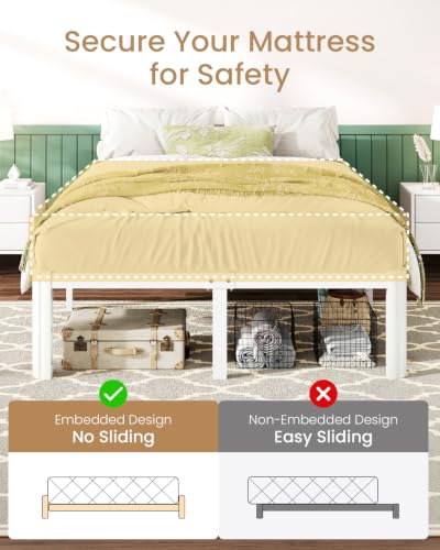 Full Metal Bed Frame, 14 Inch Tall, 12 in Storage, Rounded Legs, view 7
