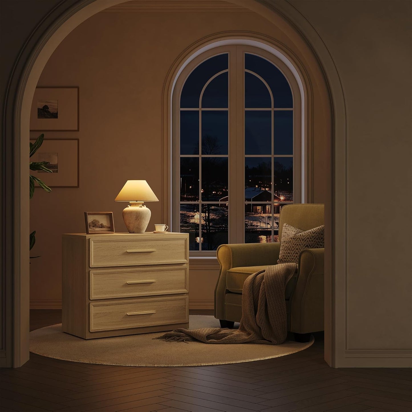 Night Stand Set 2 Oversized Extra Large Nightstands Set of 2 Tall Bedside Side Table with 3 Drawers Storage Modern End Tables Wide Night Stands for Bedroom Sofa Couch Home Office