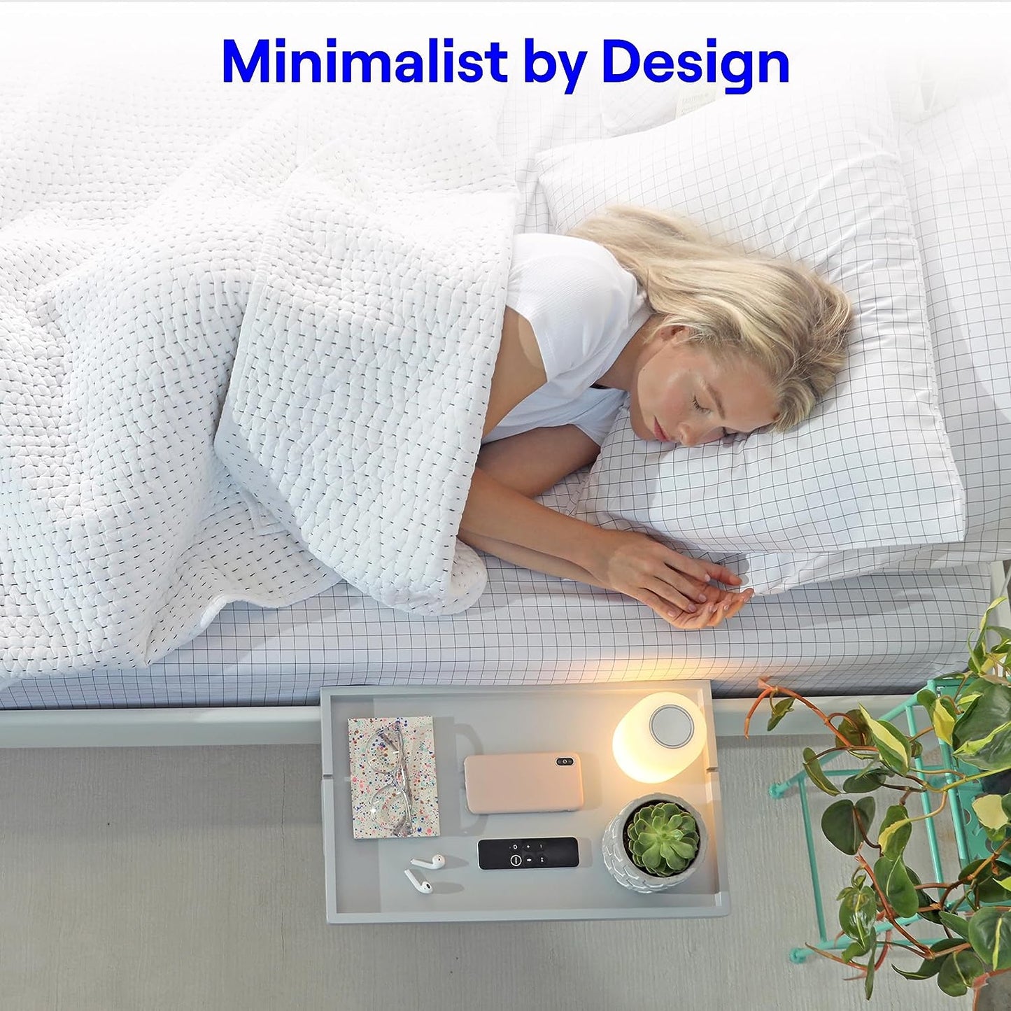 Bedside Shelf for Dorm Room Bunk Bed & Top Bunk, College Dorm Room Essentials, Bedside Caddy, Clip on Floating Desk Tray, Bed Side Table Storage, Loft Nightstand Decor - Cable Catch, Black