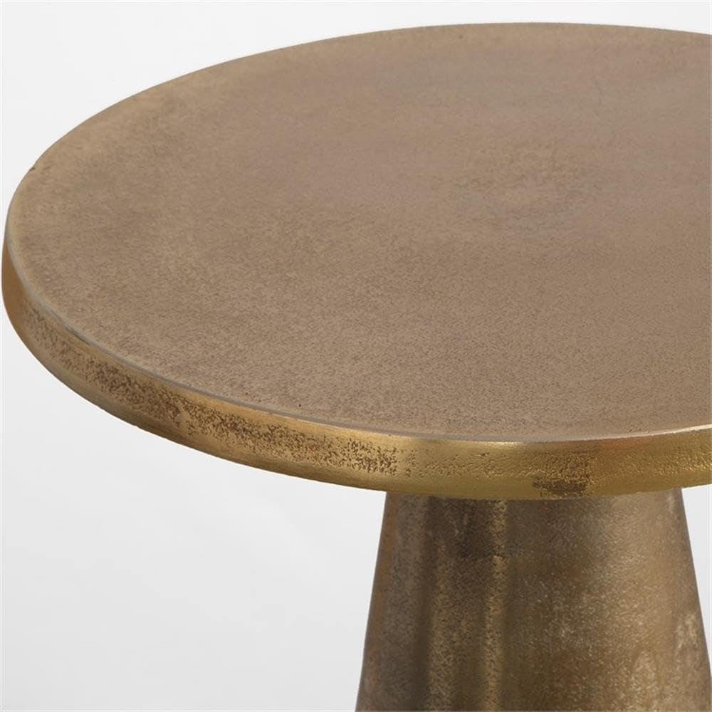 19.75" H X 12.75" W X 12.75" D Accent Aluminum Table in Antique Brass