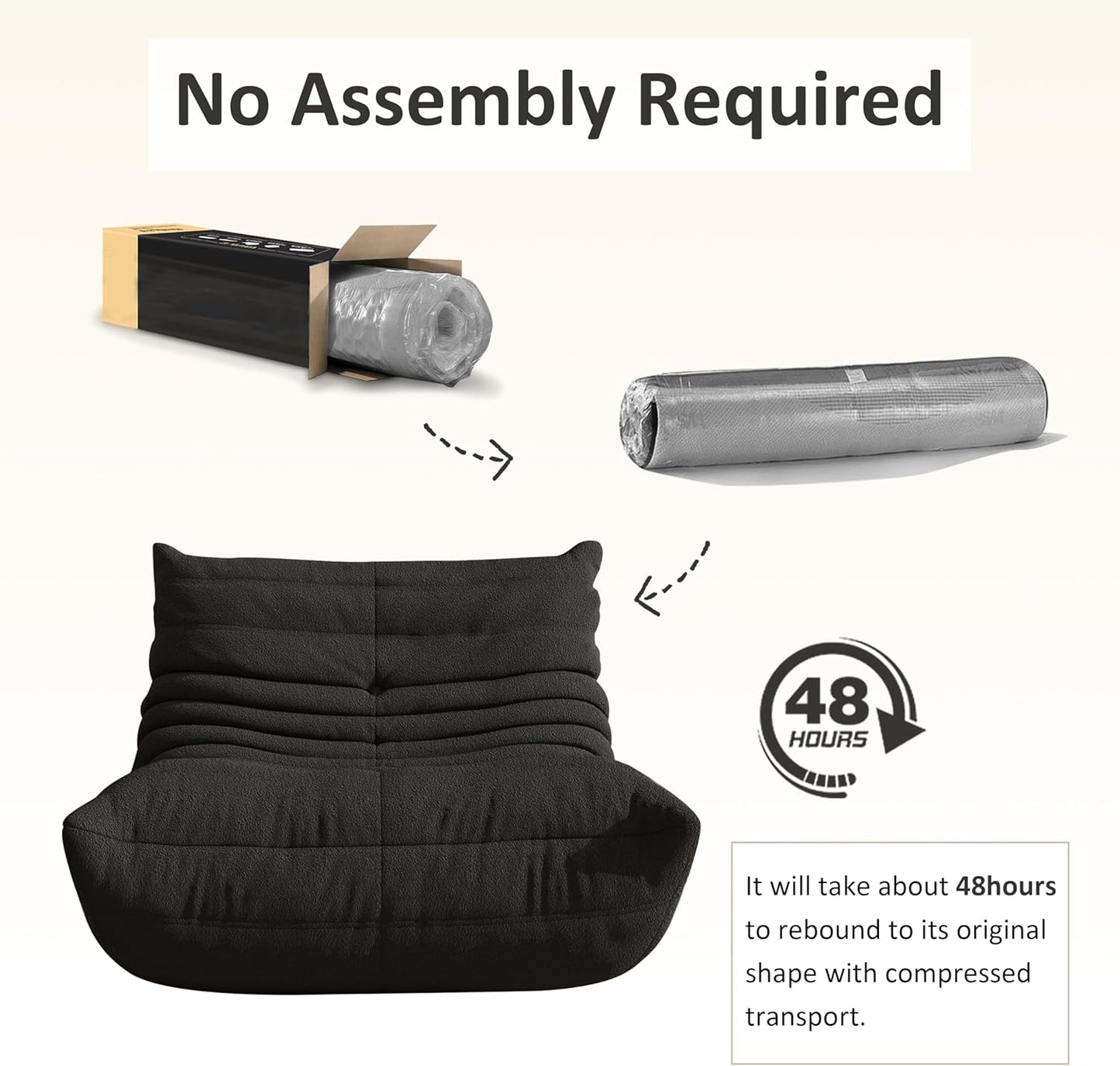 Bean Bag Chair, Oversized Bean Bag Chair for Living Room, Fireside Chair for Adults with Memory Foam Filled, Big Accent Sofa Lounge Floor Sofa for Gaming, Reading, Relax, No Assembly Required. (Grey)