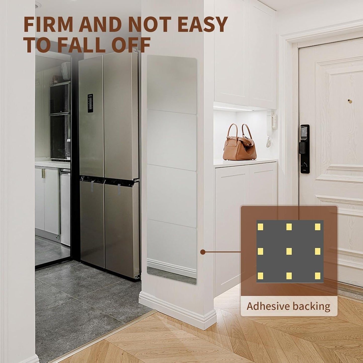 4 Pack Acrylic Mirrors for Wall,8 X 8 Inch Self Adhesive Frameless Small Mirror Tiles, Flexible Plastic Mirror Sheets for Bedroom Home Gym Door (4Pcs 8×8Inch)