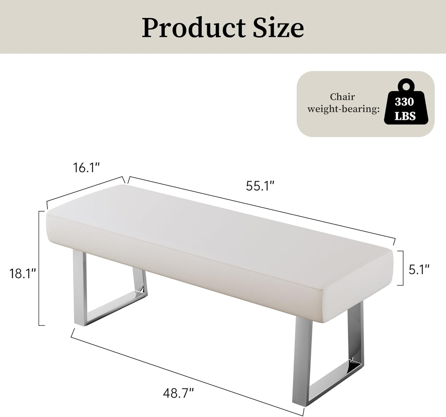 Bedroom Bench, Bed End Upholstered Bench, Indoor Corner Small Footstool with Metal Legs, for Kitchen Entryway Dining Room and Living Room Window