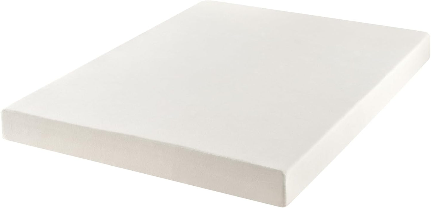 6 Inch Twin Mattress Bed-In-A-Box, Green Tea Memory Foam, White
