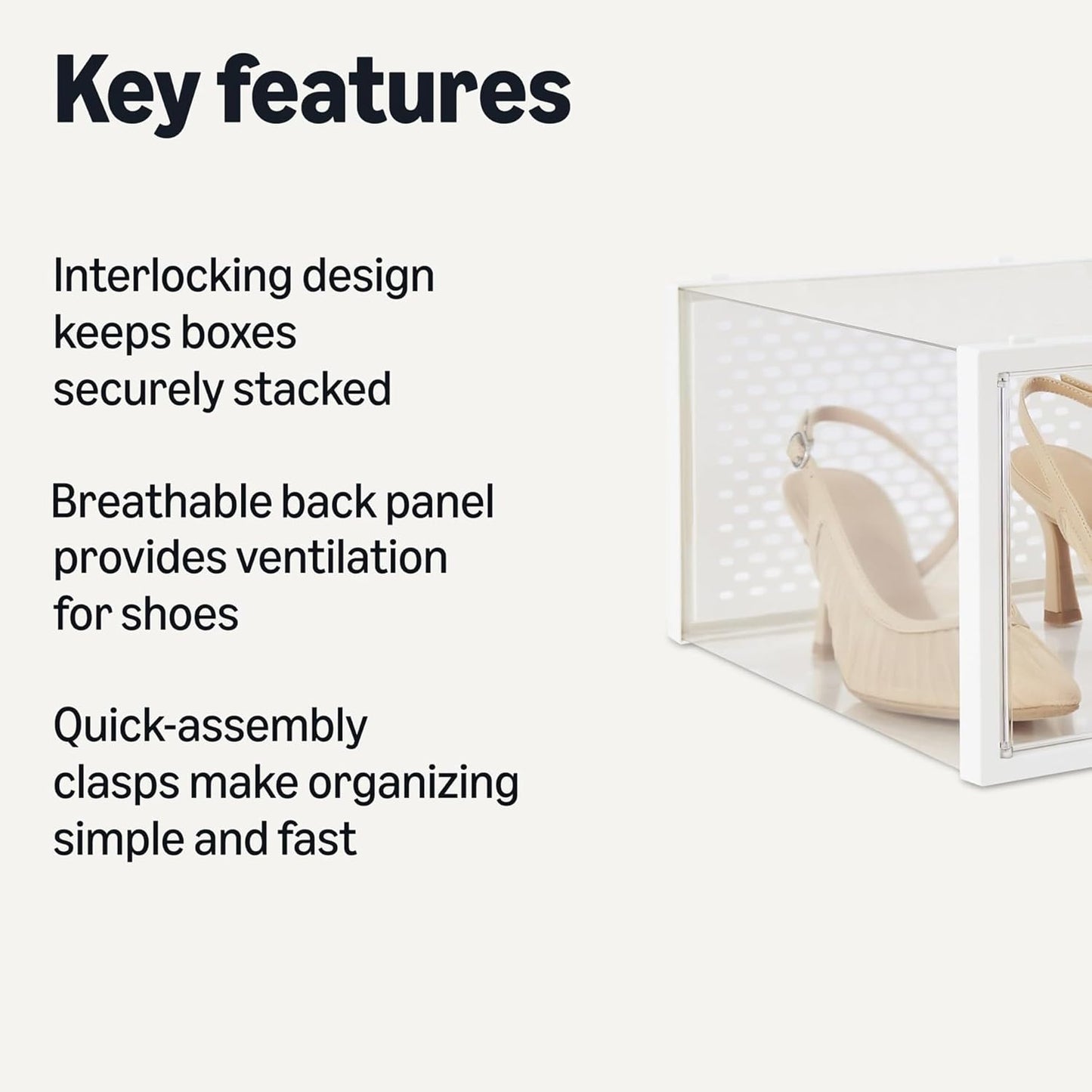 Stackable and Foldable Clear Shoe Storage Organizer Box, Large, Pack of 12
