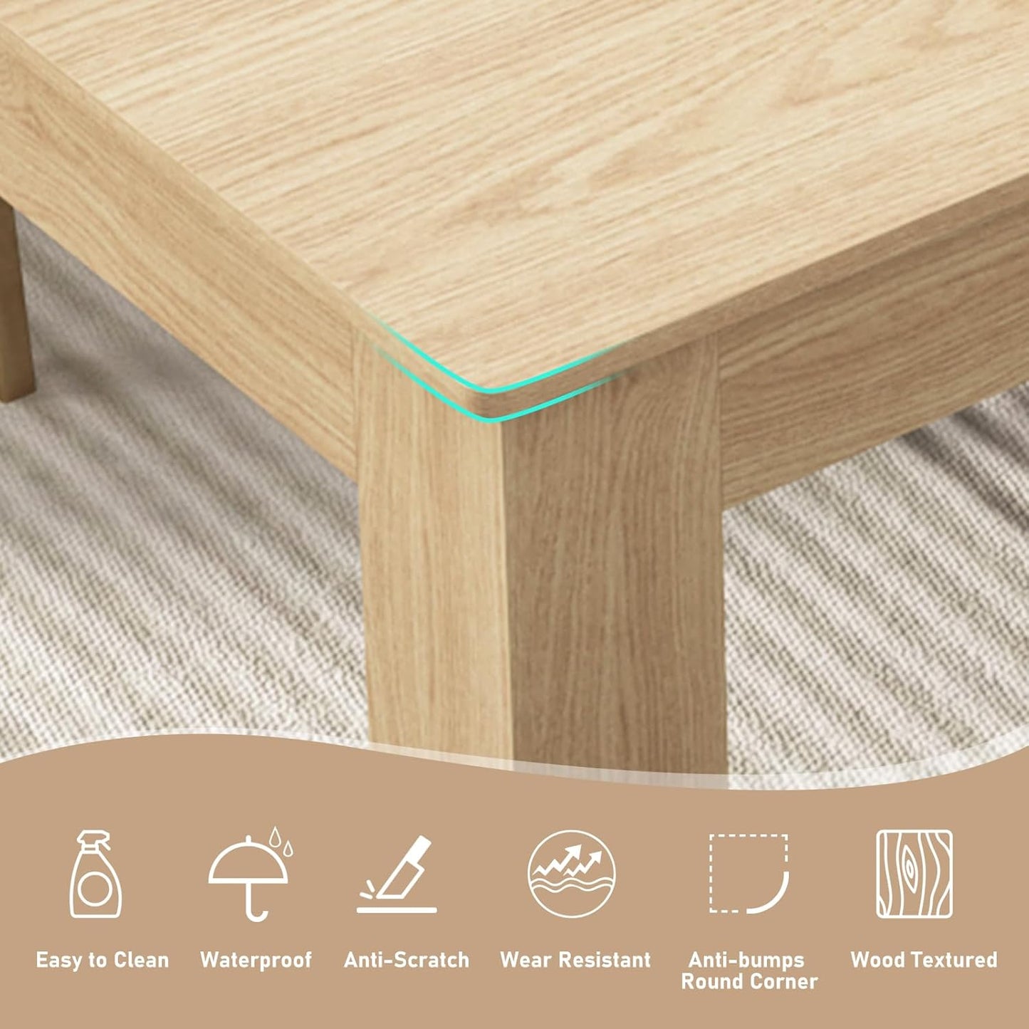 59"-86" Extendable Dining Table for 6-10 Person, Wooden Dining Room Table, Modern Extendable Table for Gatherings, Meeting for Small Kitchens, Dining Office Areas(Natural)