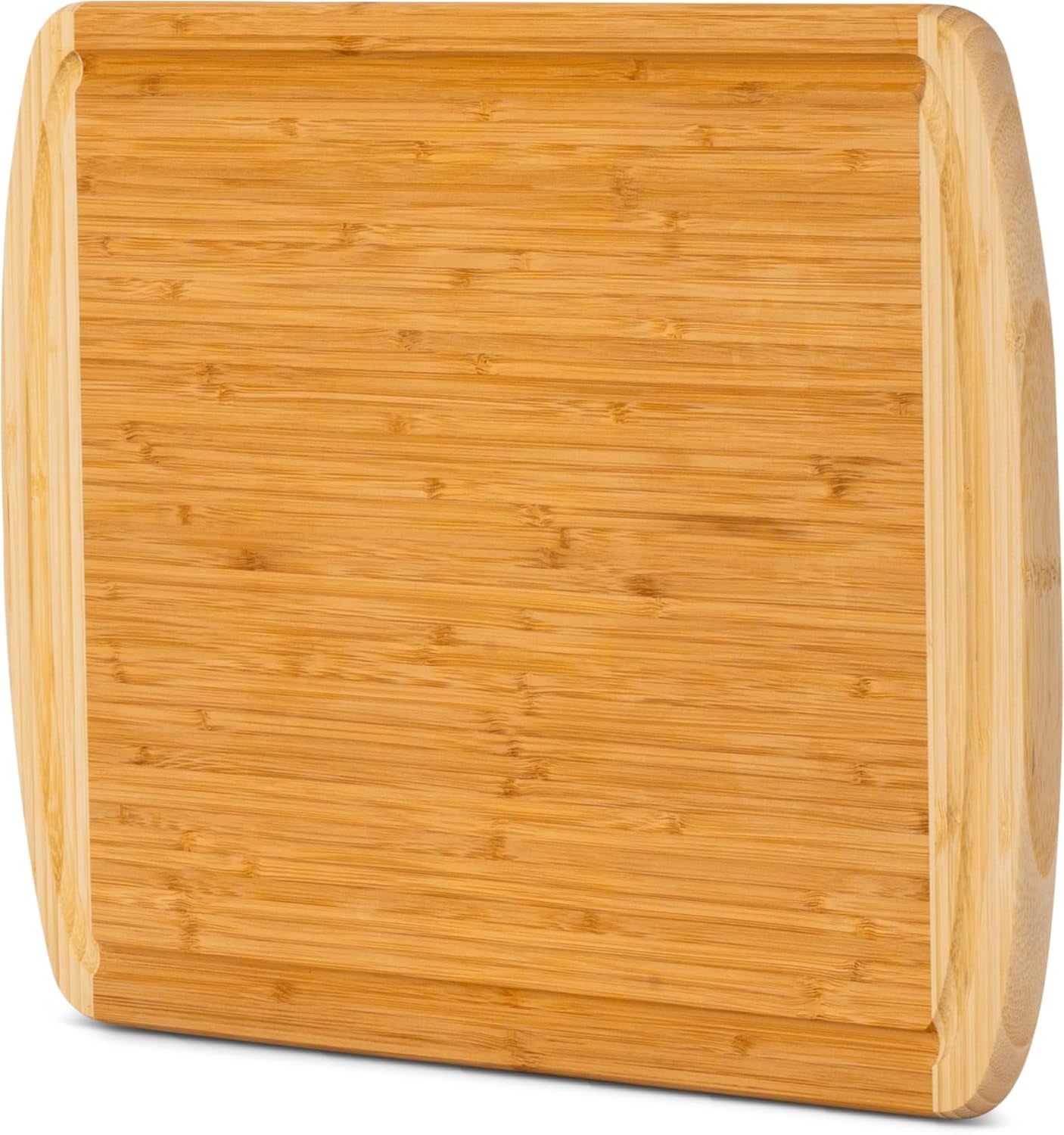 Organic Extra Large Bamboo Cutting Board –18 Inch Reversible Wooden Chopping Board with Juice Groove – Used to Chop, Slice & Serve – Intended for Home Cooks, Families & Entertainers for Meal Time Prep