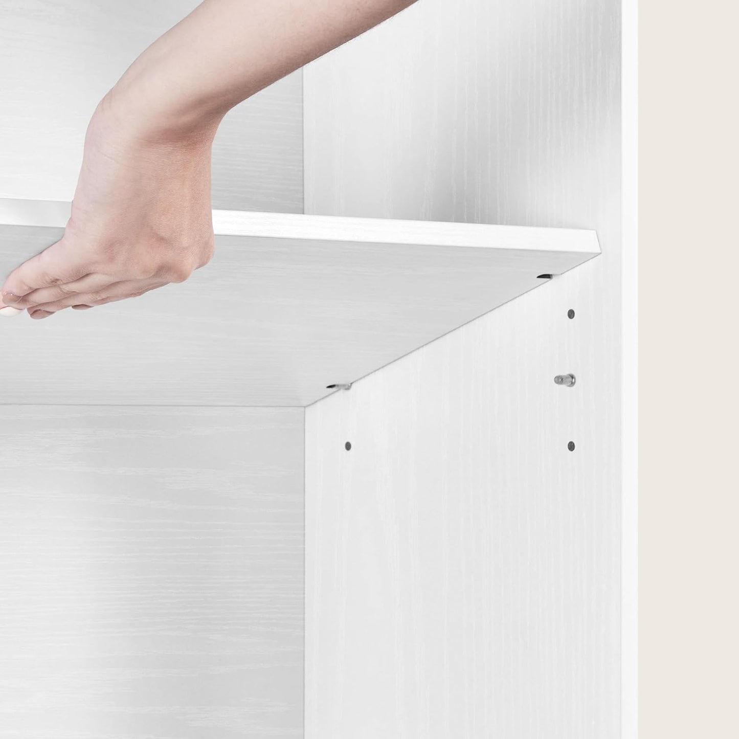 7-Tier Open Bookcase and Bookshelf, Modern Simple Floor Standing Display Storage Shelves with Top Open Compartment for Home Office, Living Room, Bed Room - White