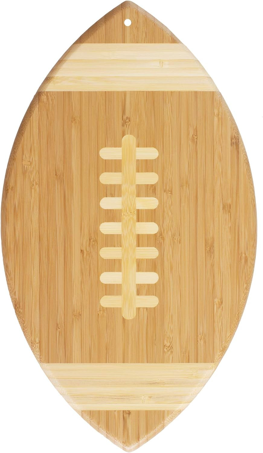 Football Shaped Bamboo Wood Cutting Board and Charcuterie Board, Great Gift for Football Fans