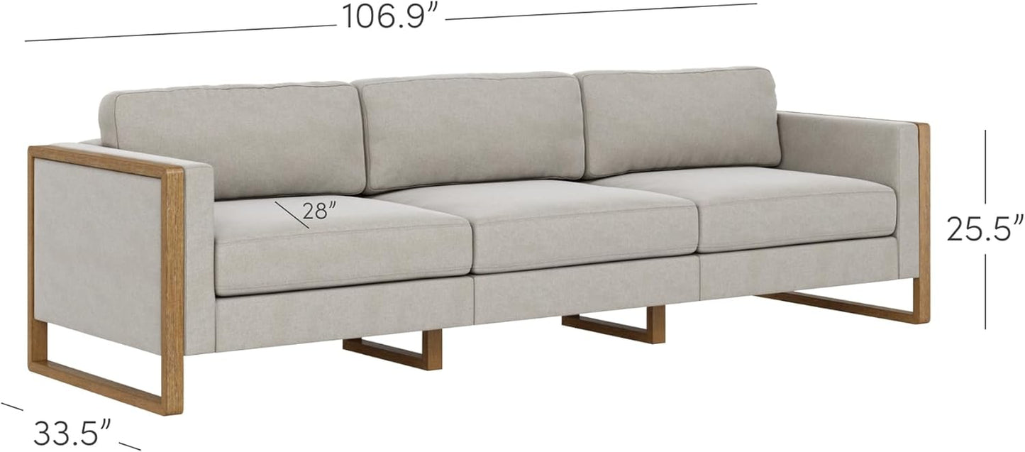 Madison Modern Modular L-Shaped Sectional Sofa with Cushion, Upholstered 5-Seat Corner Sofa or Couch with Solid Wood Legs, Sand/Light Brown