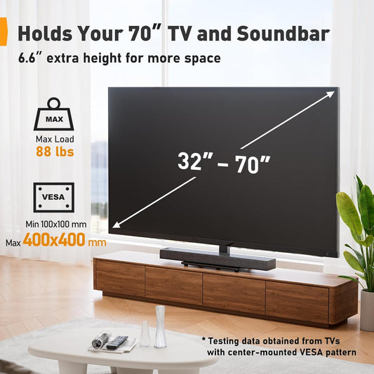 Universal Swivel TV Stand Base for 32–70 Inch Tvs, Height Adjustable Table Top TV Stand Mount with Tilt, Tempered Glass Base, Holds up to 88 Lbs, Max VESA 400X400Mm, PGTVS26