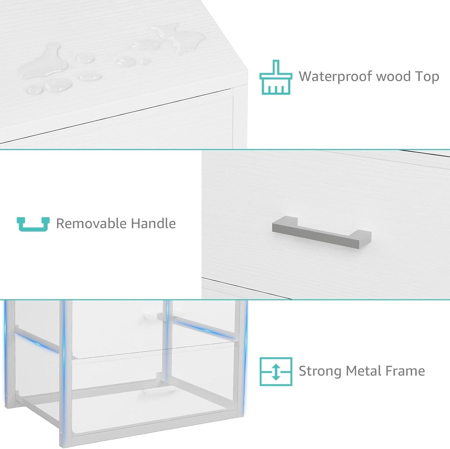 Closet Drawers White 3 Drawer Dresser for Closet Organizers and Storage Bedroom Dorm Modern