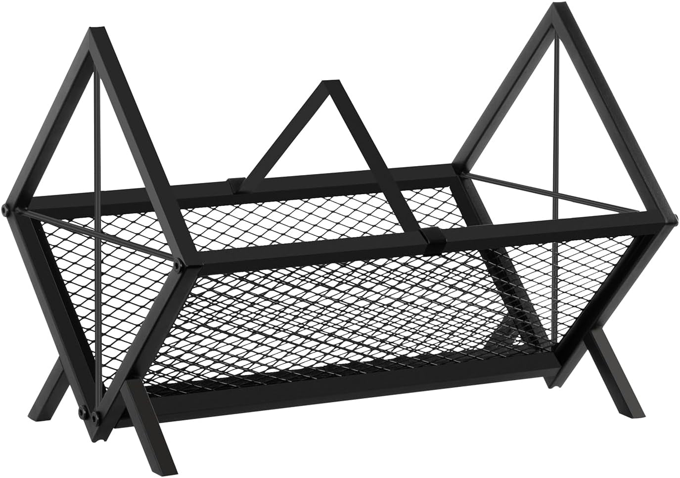 Black metal vinyl record storage display rack, view 9