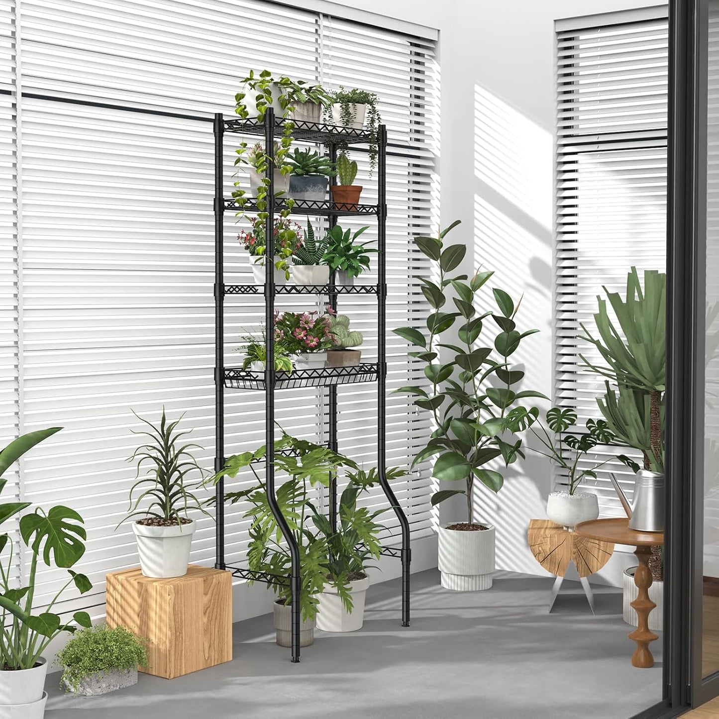 4 Tier over the Toilet Storage Rack, Bathroom Organizers and Storage over Toilet with Adjustable Shelf and Basket, above Toilet Storage Bathroom Cabinet for Small Space (Black)