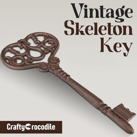 Large Cast Iron Skeleton Key - Gothic Furniture Rustic Home Decor for Farmhouse, Living Room, Bedroom, Home, Kitchen Vintage Metal Wall Decor - Outdoor Wall Art Victorian Decor