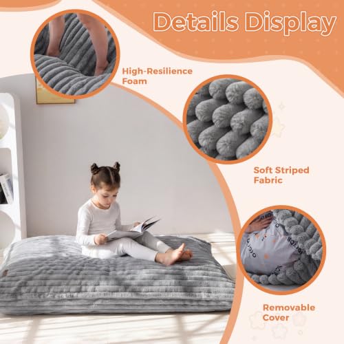 3 in 1 Kids Bean Bag Chair, Comfy Floor Sofa with Removed Cover, view 7