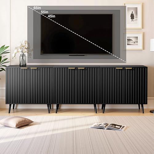Fluted Storage Cabinet, Buffet Cabinet with Storage, view 8