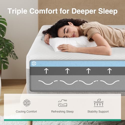 Bliss Mattress Twin, 6-Inch Gel Twin Size Memory Foam Mattress, view 7
