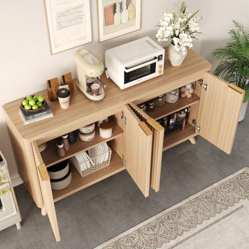63" Fluted Sideboard Buffet Cabinet with Storage, view 7