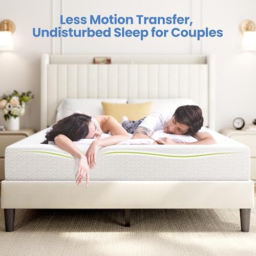 Yaheetech 8 Inch Twin Mattress 3 Foam Layer Cooling Gel Memory Foam Mattresses, Green Tea for Fresher Sleep, Medium Firm, CertiPUR-US Certified, Twin Size Mattress in a Box, White
