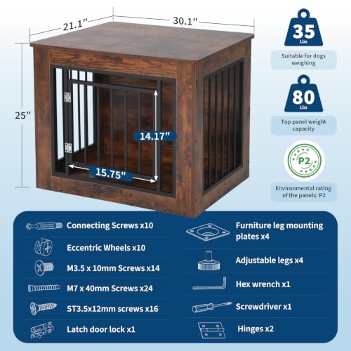 Dog Crate Furniture, 30" Modern Dog Kennel Indoor Side End Table, view 7