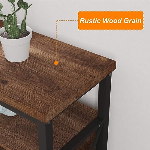 Tall TV Stand for TVs up to 65 Inch, Industrial Wood Entertainment Center with Storage Cabinet, Farmhouse TV Media Console for Living Room and Bedroom (32 Inch High, Rustic Oak)