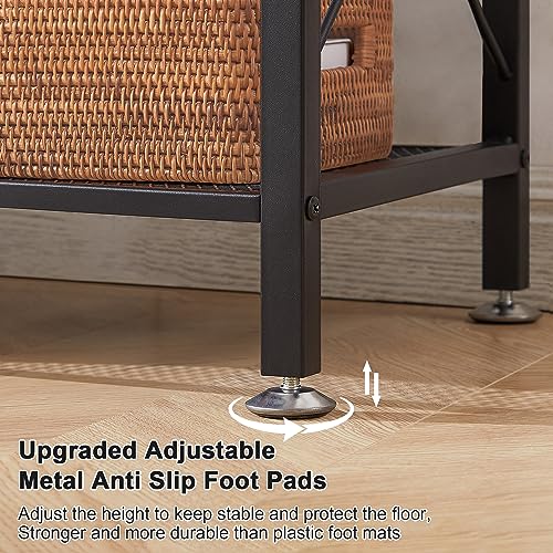TV Stand with Power Outlets for 65 Inch Industria Media Entertainment Center with Charging Station, 3-Tier Open Shelves & Metal Frame for Living Room, Bedroom, 55 Inch, Grey