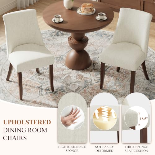Upholstered Dining Chairs Set of 4, Mid Century Modern Kitchen Chairs with Back, view 7