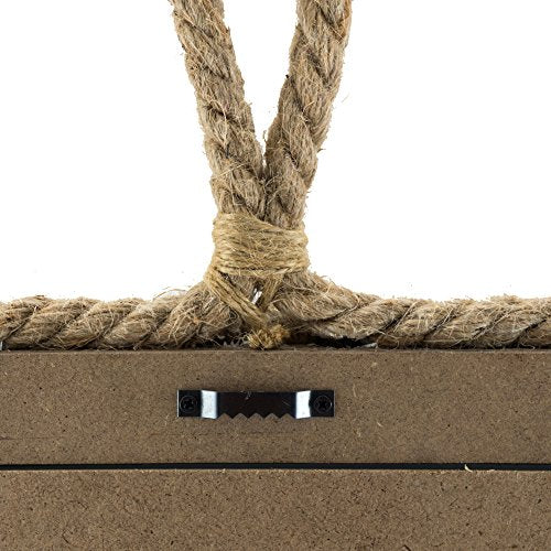 Small Square Rope Mirror for Wall, Light Weight, Rustic Decoration,Tan