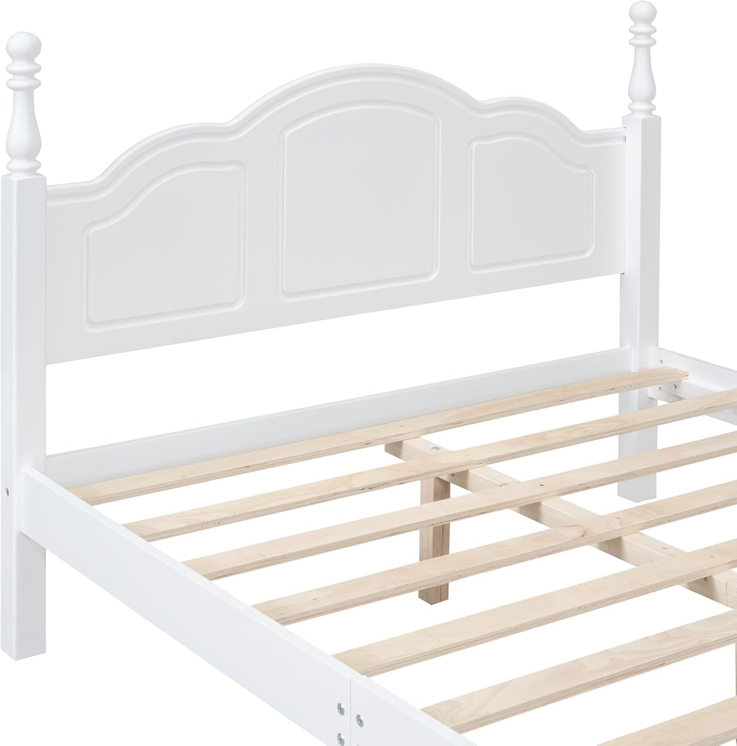 3-Pieces Bedroom Sets,Full Size Wood Platform Bed Frame for Boys Girls Kids Adults Toddler and Two Nightstands-White