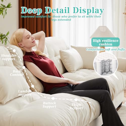 L Shaped Couches for Living Room, Small Sectional Sofa Set with Reversible Chaise, Modern Designed Sleeper Sofas and Modular Couch Function, Suitable for Small Spaces in Apartment, Beige