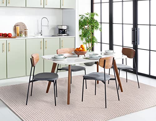 SAFAVIEH Montauk Collection Accent Rug - 3' x 5', Charcoal & Peach & Ivory, Handmade Cotton, Ideal for High Traffic Areas in Entryway, Living Room, Bedroom (MTK616H)