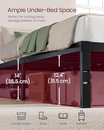 VASAGLE King Metal Bed Frame, 14 Inches Tall, 1100 lb Weight Capacity, view 7