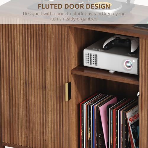 Record Player Stand with Vinyl Storage Cabinet, view 8