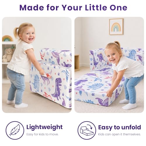 Kids Couch, 2-in-1 Kids Fold Out Couch