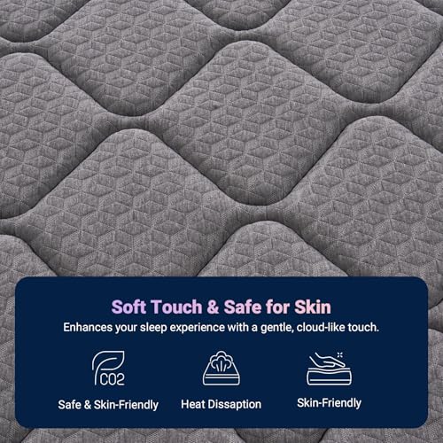 Twin Mattress, 10 Inch Twin Size Mattress in a Box, Medium Firm Hybrid Mattresses with Smarts™ Coil and Gel Memory Foam for Cool Night Sleep & Pressure Relief, CertiPUR-US Certified