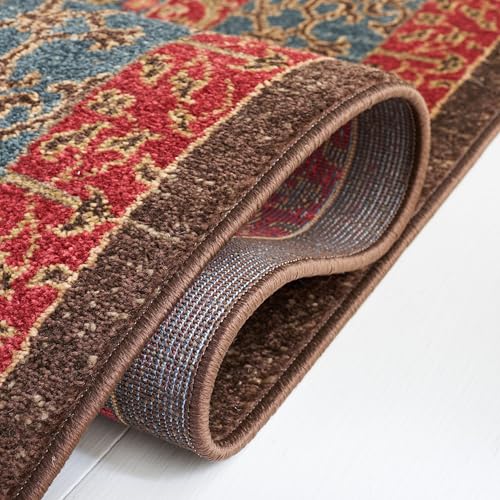 SAFAVIEH Mahal Collection Area Rug - 9' x 12', Navy & Red, Traditional Oriental Design, Non-Shedding & Easy Care, Ideal for High Traffic Areas in Living Room, Bedroom (MAH620C)