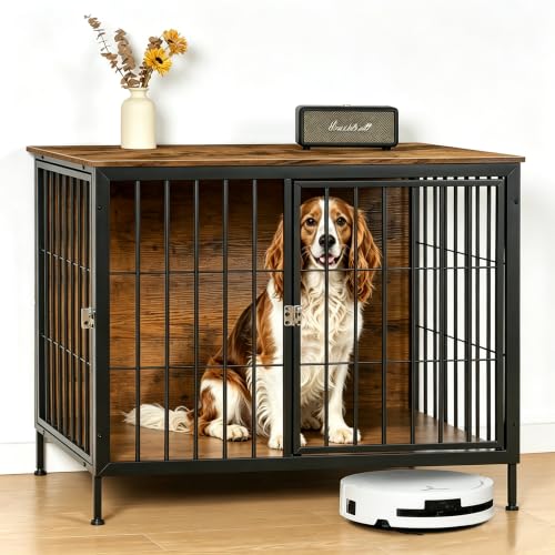 37.5" Heavy Duty Dog Crate Furniture, Dog Kennel Furniture Indoor, view 2
