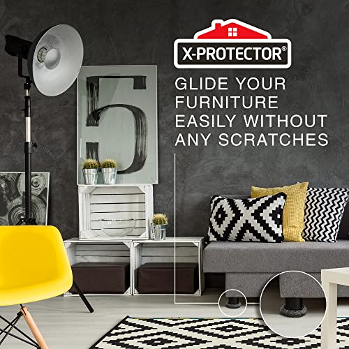 Furniture Sliders 4+4 Pack 5” - Multi-Surface Furniture Sliders for Carpet & Hard Floors - 4 Furniture Movers for Carpeted Floors and 4 Hardwood Socks - Move Your Furniture Easily!