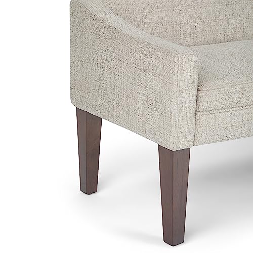 Platinum upholstered entryway bench with tufted cushion, view 7