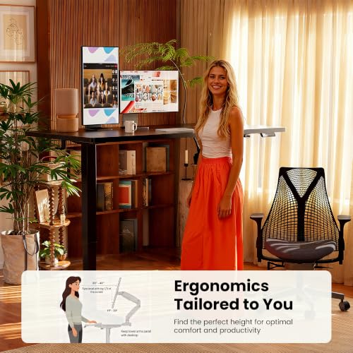 Height Adjustable Electric Standing Desk, 55 x 28 Inches Sit Stand up Desk, view 7
