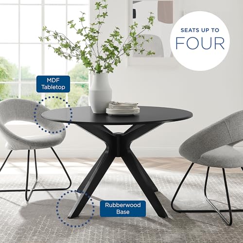 Traverse47DiningTable Dining Table Solid Wood Black Finish Modern Kitchen Room Entertaining Home Furniture Quality Stylish Elegant Durable Refined Versatile