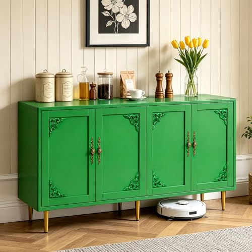 Green Metal Cabinet, Sideboard Buffet Cabinet, TV Stand Cabinet, view 2