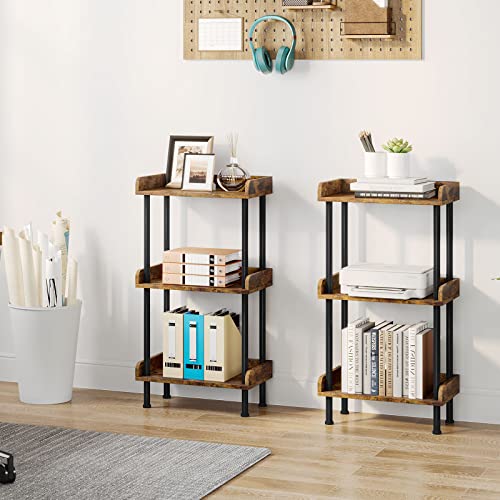 Bookshelf Small Book Shelf 3 Tier Wood Bookcase, view 7