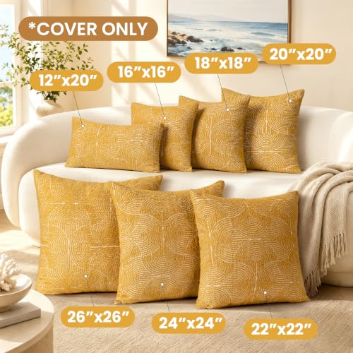 Boho Decorative Textured Throw Pillow Covers 20x20, view 8