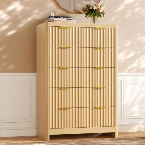 Natural Oak Vertical Drawer Dresser with Round Edges, view 2