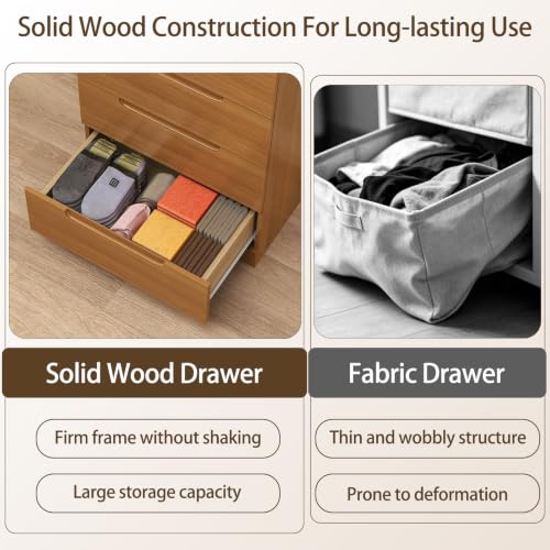4 Drawer Dresser, Solid Wood Dresser for Closet, view 7
