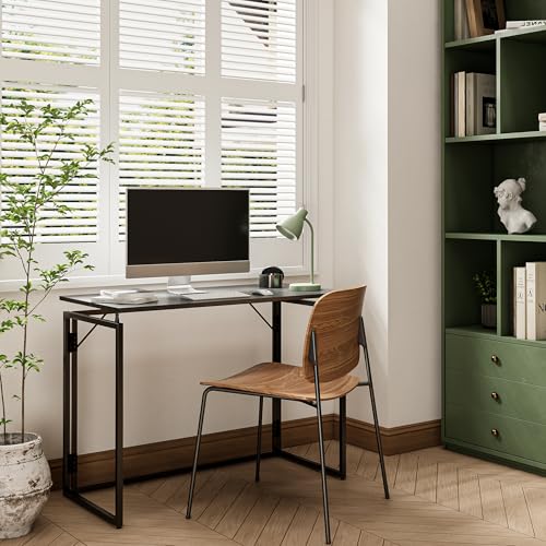 31.5" Folding Desk: No Assembly, Wood Top for Small Spaces, view 7